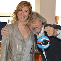 Regalo gradito: al presidente Ferrero tre sfere in ceramica blucerchiate