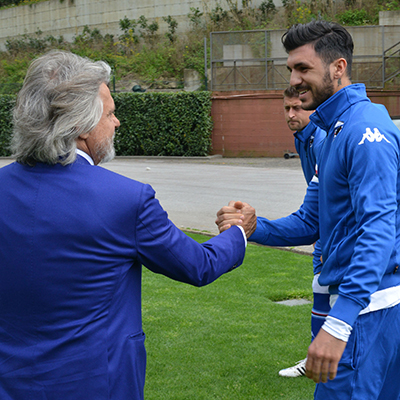 Bogliasco: il presidente dà la carica, la Samp fa le prove anti-Napoli