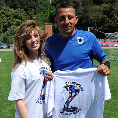 Grazie non fumo: i ragazzi delle scuole a Bogliasco con la Sampdoria