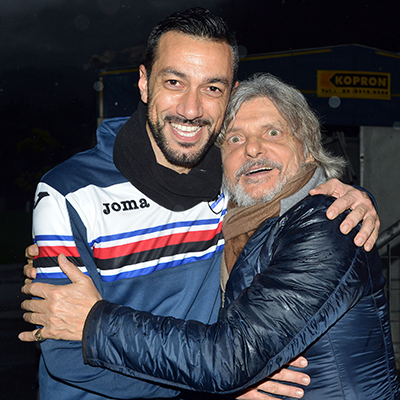 Il presidente Ferrero in visita, prima a Bogliasco per Diakité e Quagliarella