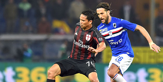 Genova, 17/04/2016 Serie A/Sampdoria-Milan Carlos Arturo Ahumada Bacca-Matias Agustin Silvestre