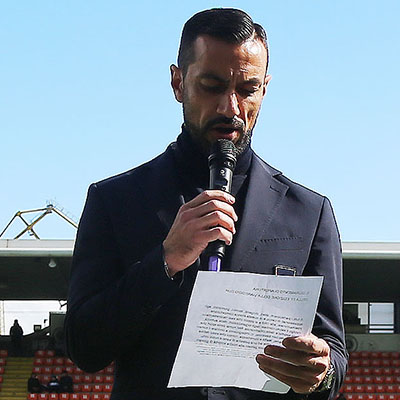 Quagliarella legge il giuramento della 71.a edizione della Viareggio Cup