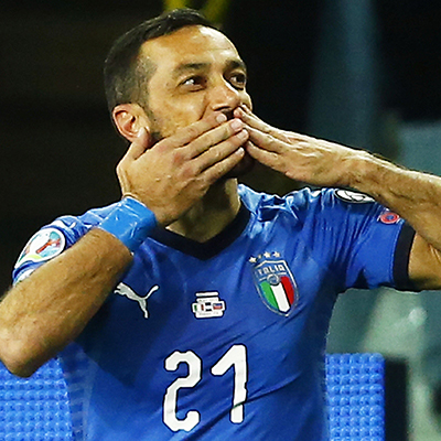 Record-breaking Quagliarella nets twice in 6-0 Italy win, Sweden and Denmark held