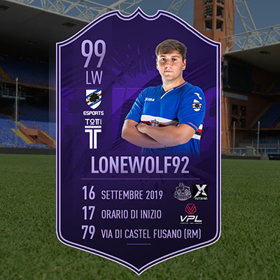 Sampdoria eSports: Lonewolf92 tra gli ospiti della Totti Cup