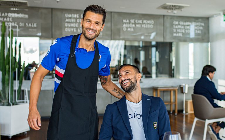 Captain Quagliarella presents Antonio Candreva