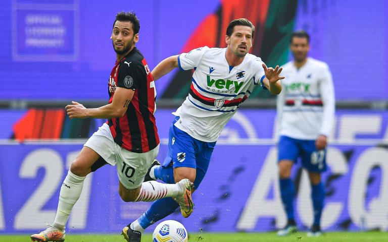 Samp pegged back by late Milan goal