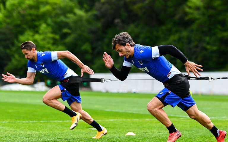 Sampdoria continue Roma preparations at the Mugnaini