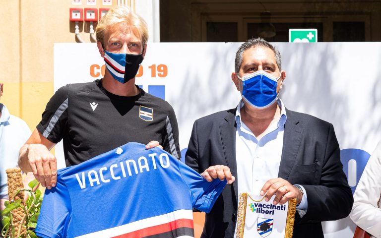 Vaccini anti-COVID: la Regione Liguria ringrazia la Sampdoria