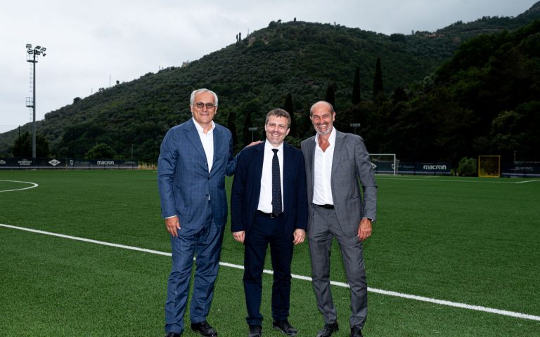 Il presidente della Lega Serie A Casini in visita alla Sampdoria