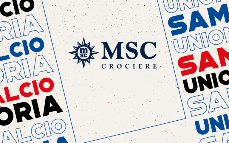 MSC Crociere warm up back jersey sponsor dell’U.C. Sampdoria