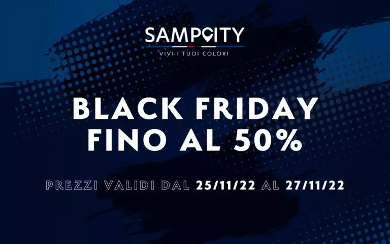 Black Friday: sconti fino al 50% a SampCity e sullo store online