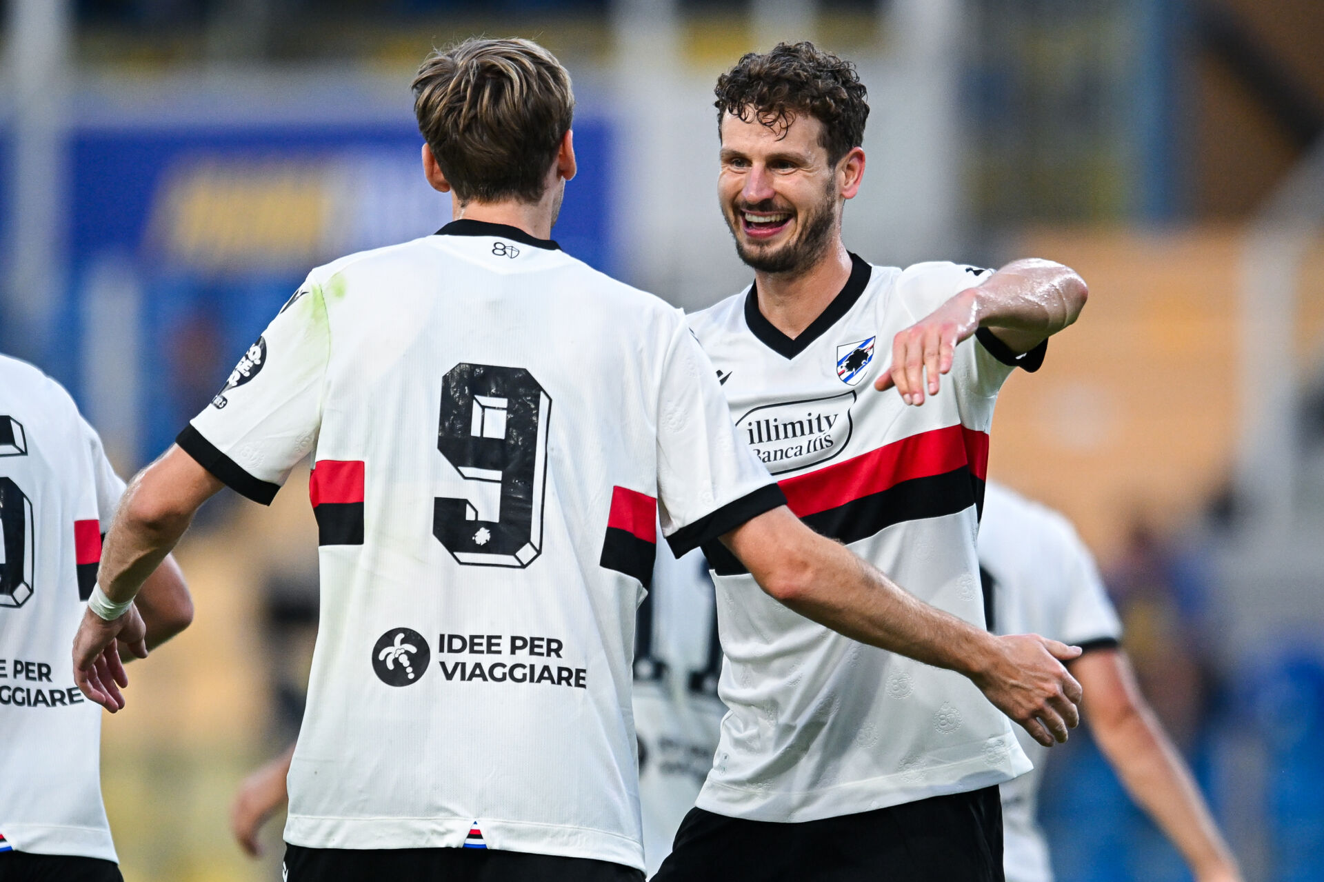 Festeggiamenti della Sampdoria al Tardini